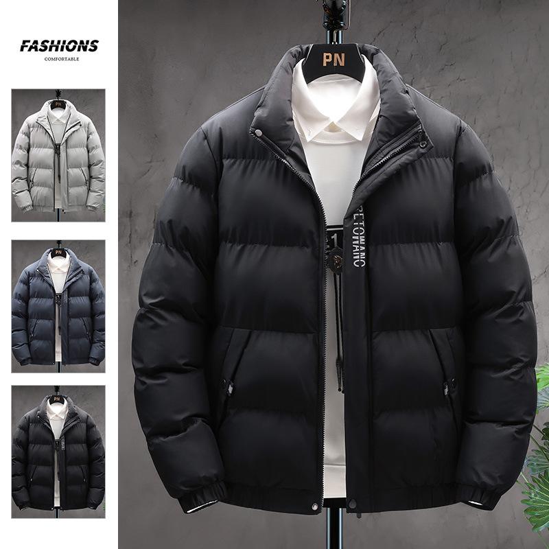 Winter Cotton Jacket Men's Youth Korean Version Thickened Cotton Jacket Winter Clothes Windproof and Warm Trendy Cotton Clothes