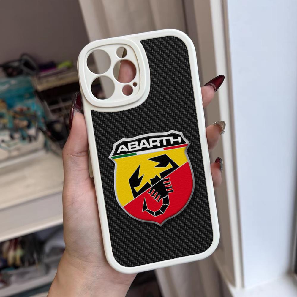 ABARTH Italy Car Phone Case For Iphone 16 15 14 12 13 Pro Max 11 Mini Xs Puls Lambskin Silicone Cover
