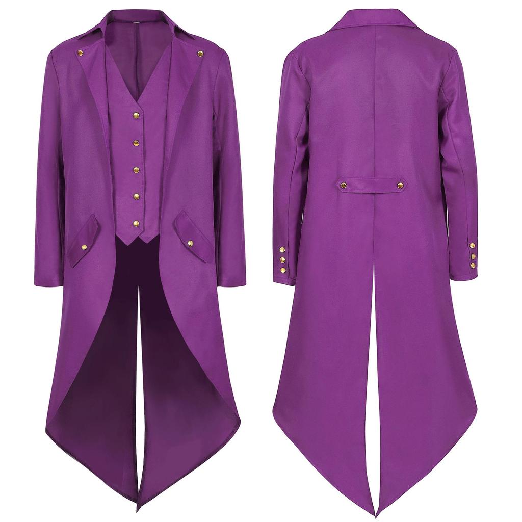 Men's Medieval Retro Tuxedo Jacket for Spring & Autumn 2025 - Performance COS Costume