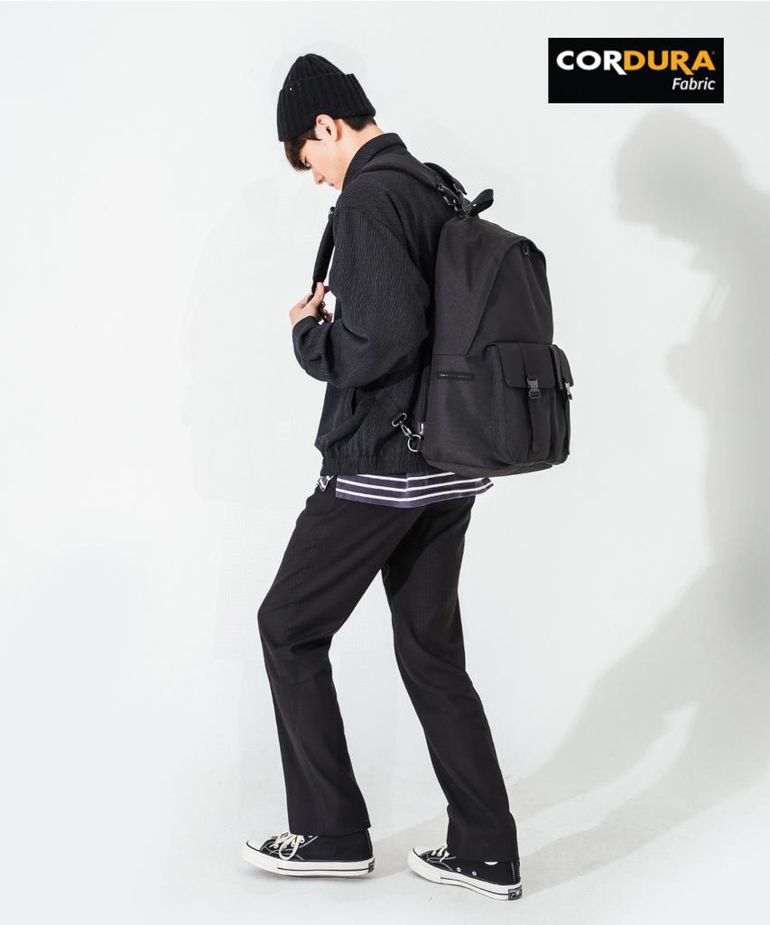 Aged Gray Cordura Double Buckle 2-Way Backpack