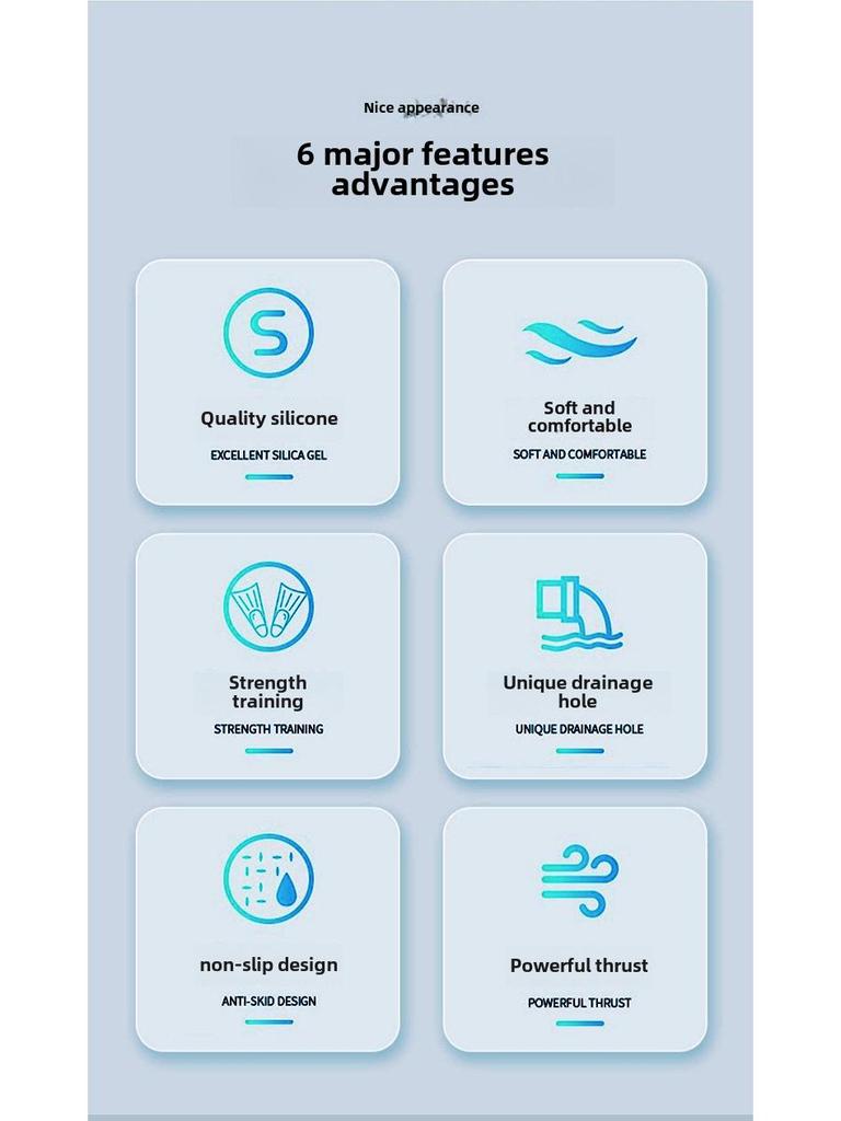 Labe de înot Freestyle: Labe de înot scurte de antrenament profesionale Duck Paw pentru bras, snorkeling și scufundări - Labe de înot unisex și pentru copii.