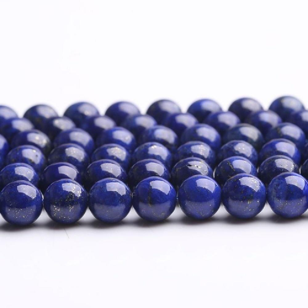 Lapis Lazuli Round 4/6/8/10/12mm Natural Stone Beads 15"Strand Smooth Loose Spacer Beads for Jewelry Making DIY Bracelets Accessories