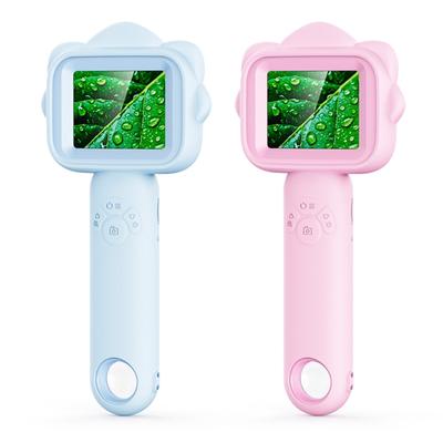 500x Magnification Microscope Handheld Magnifying Glass Support PC Educational Science Toys Pocket Microscopes for Kids