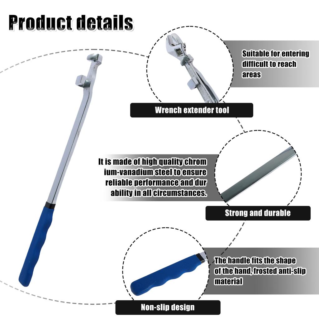 Schraubenschlüssel-Verlängerungswerkzeugstange 15 Zoll lang Universal Drehmomentadapter Schraubenschlüsselverlängerung Drehmomentverstärkerwerkzeug Schraubenschlüssel-Verlängerungswerkzeug