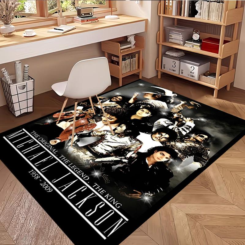 Michael Jackson Print Rug, Washable Floor Carpet, For Entryway Dorm Laundry Room Office Study, Home Decor Birthday Christmas Gift