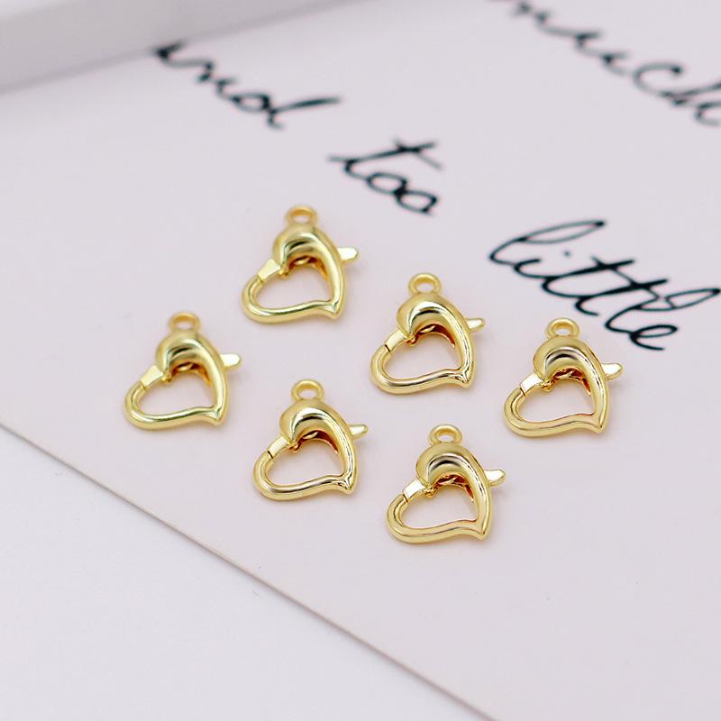 10pc DIY Jewelry Accessories Heart-shaped Peach Heart Lobster Clasp Necklace Clasp Necklace Bracelet Extension Link Clasp Accessories