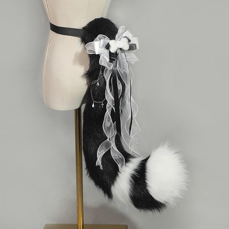 Handmade Fox Ear Headband Cat Paw Gloves Tail Set Kawaii Cosplay Anime Convention Costume Accessories