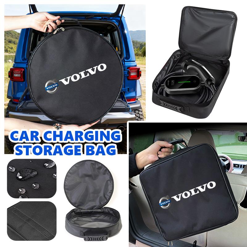 Charge Cables Fire Retardant Waterproof Equipment Storage Bag For Volvo Xc60 Xc90 V40 V60 S60 V50 V90 S80 C40 XC40 V70 XC70 C30 PY9