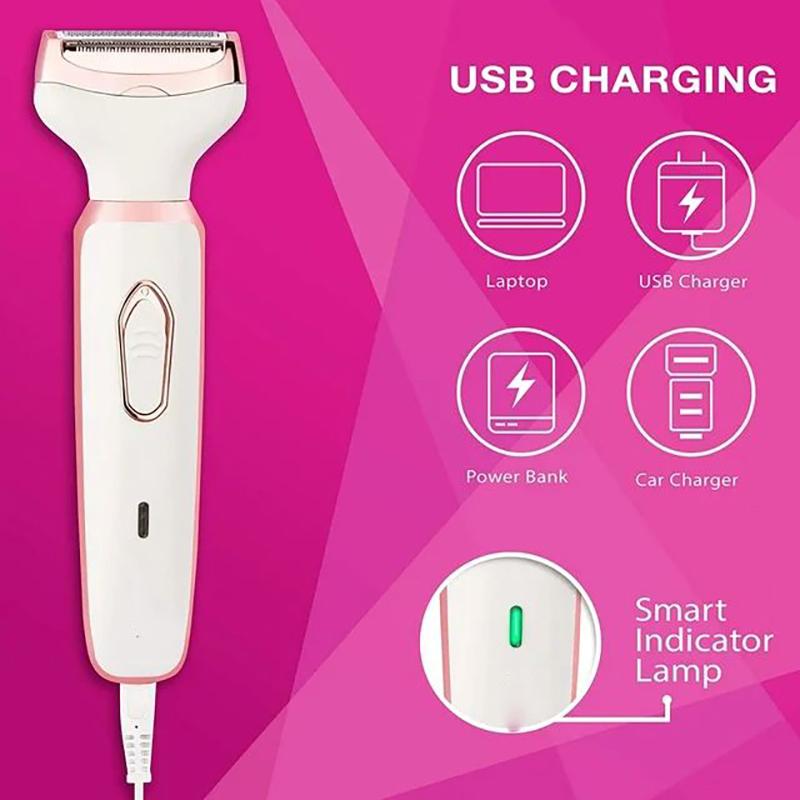 4 In 1 Electric Hair Removal Device Painless Epilator For Face Nose Legs and Underarm Bikini Trimmer for Women Wet & Dry