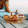 Portable Wooden Picnic Table Carry Handle Outdoor Folding Table Fruit Snack Tray