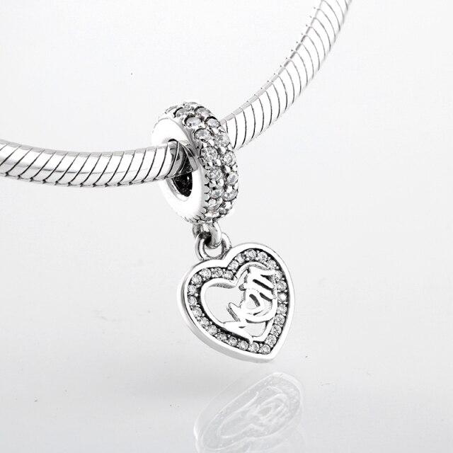 Voguish Stylish Sterling Color Dramatic White Enamel Heart Golden Beads Fit Original Charm Wrist Bracelet Jewelry MakingFashion Charm