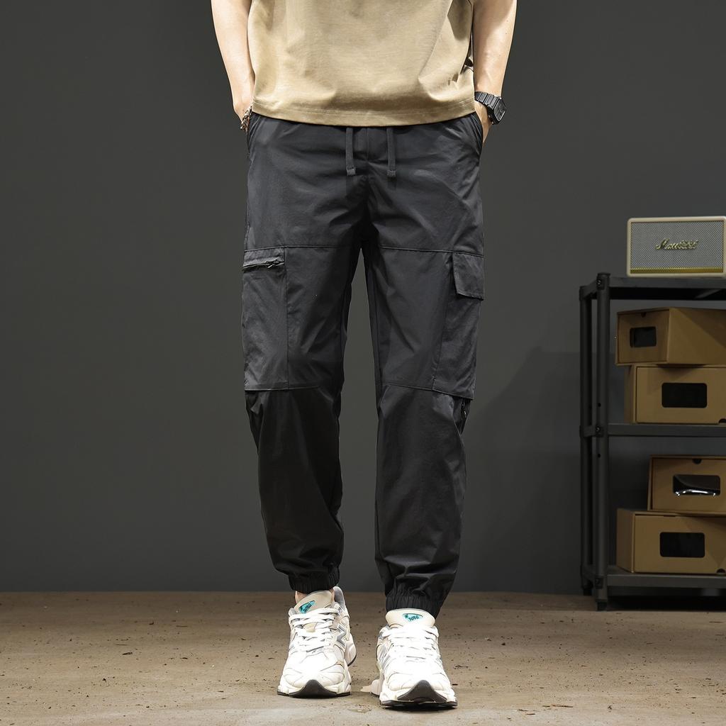 American casual leggings men's new spring and summer new trendy brand loose leggings sports casual tooling trousers