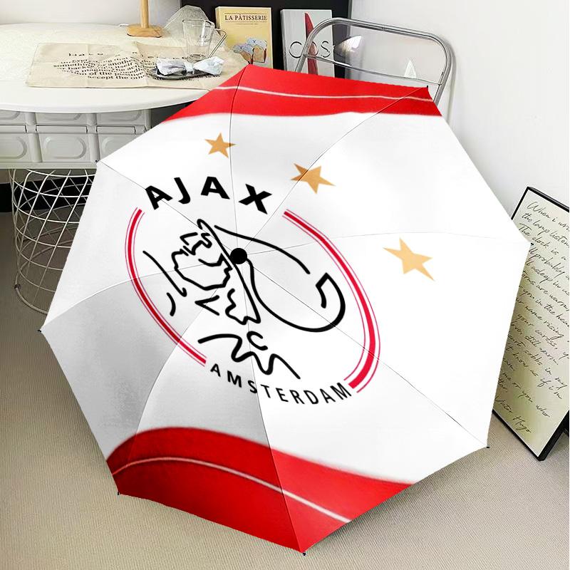AFC Ajax Emblem Design Umbrella Folding umbrella, automatic umbrella 8-Frame for Travel, camping Use Gift for Halloween Christmas