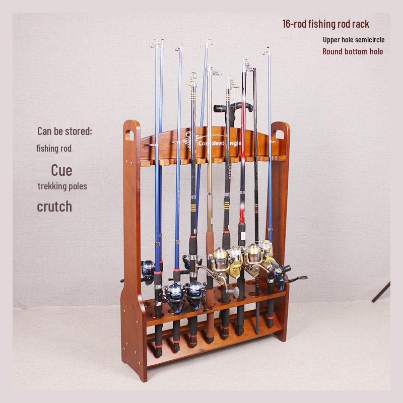American Style Solid Wood Fishing Rod Display Rack - Thickened Sea & Taiwan Fishing Rod Holder