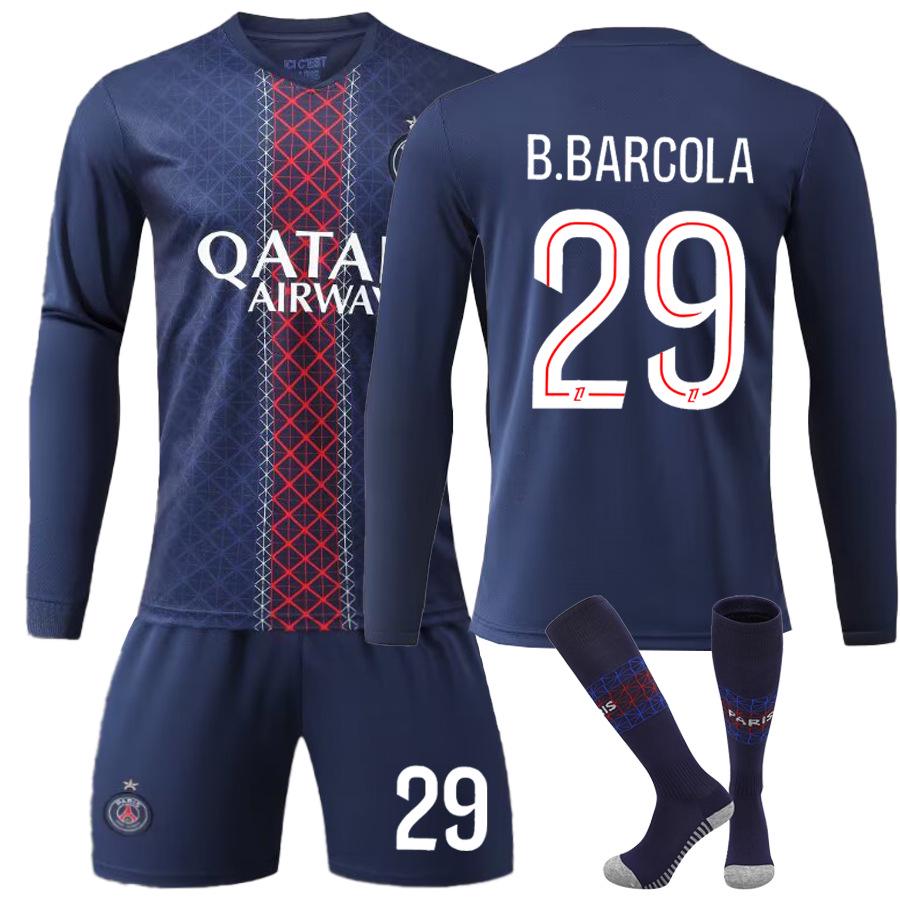 

Paris Home Long Sleeve Jersey: #7 Kvaratskhelia, #10 Dembélé, #29 Barcola. M