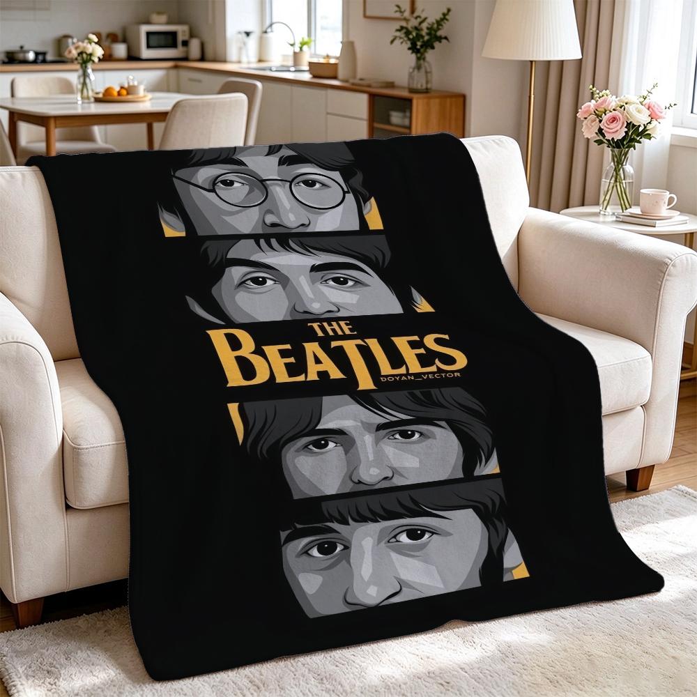 The Beatles Timeless Rock Legend Pattern Blanket Soft Warm Fleece Blanket For Office Sofa Party Decor Valentine'S Day Gift
