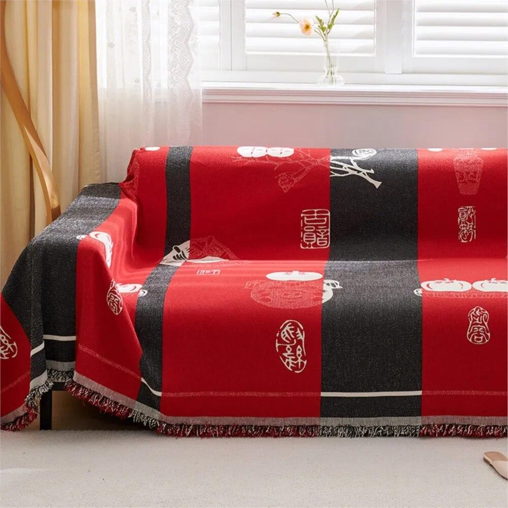 Funny Printed Modern Luxury Sofa Cover for Living Room Decor Anti-Cat Scratch Soft Towel Blanket Universal Couch Cover  New