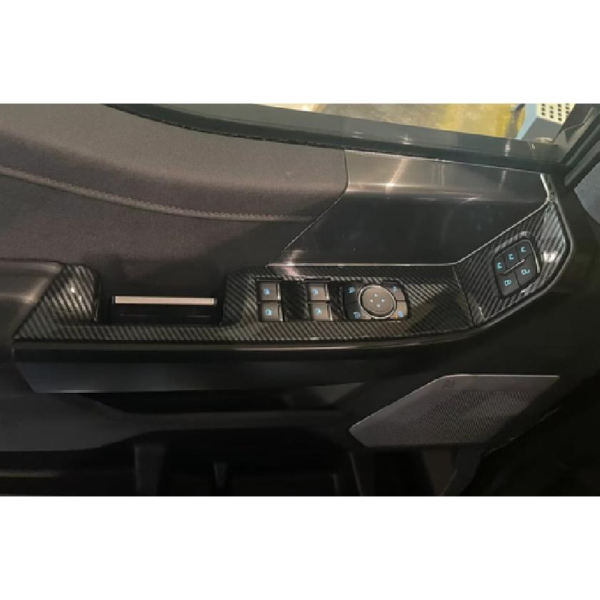 Carbon Fiber Window Lift Panel Armrest Cover Trim For - Ford F150 8pcs