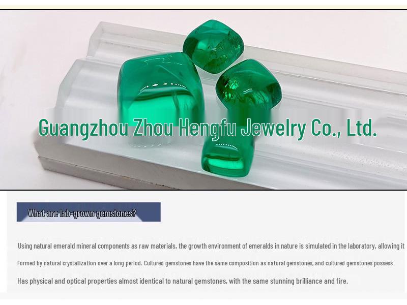 Simple Fresh Cultured Emerald Pendant S925 Silver with Lab-Synthesized Gemstone and Full Diamond Design for Women