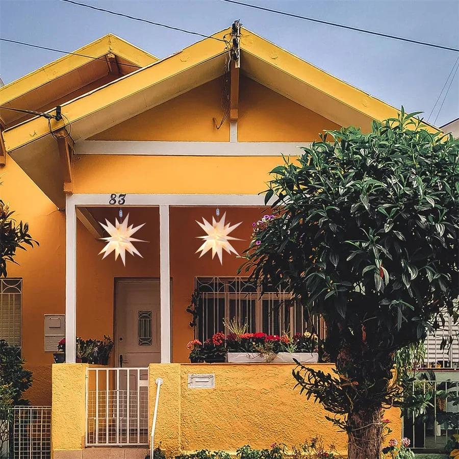 23 Inch Large 3D Moravian Star Light Christmas Moravian Star Tree Topper Hanging Garland Light Outdoor Christmas Star Light