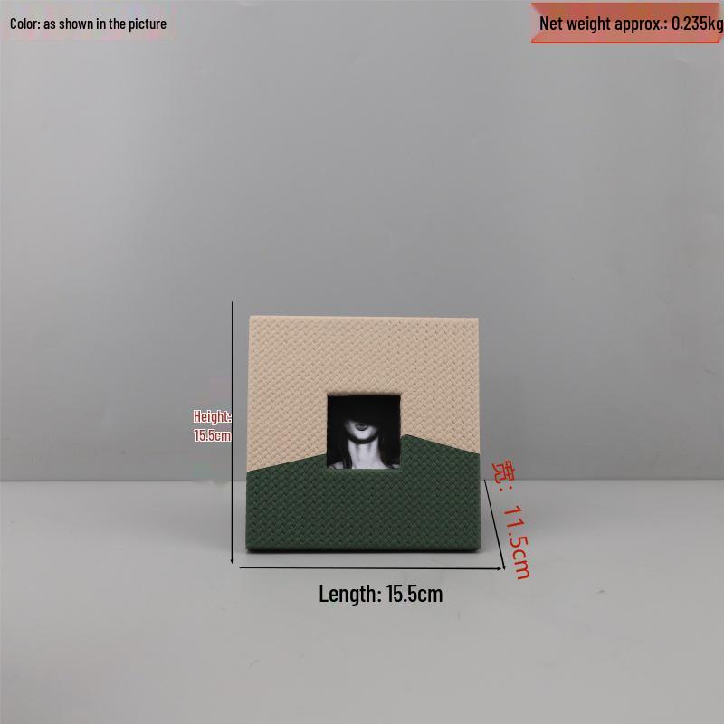 

Скандинавская фоторамка из кожи с цветными блоками для домашнего декора