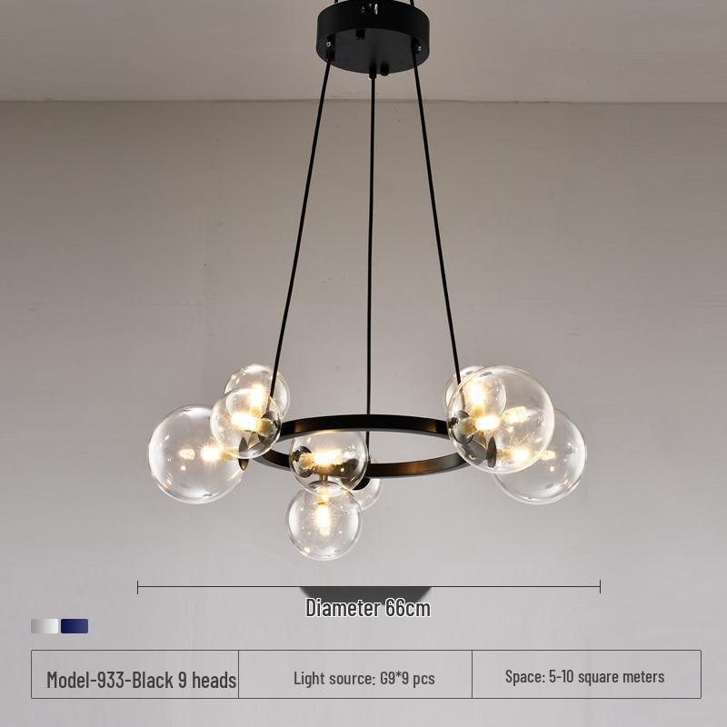 Nordic Modern Minimalist Magic Bean Art Glass Chandelier for Restaurant, Bedroom, or Showroom