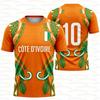 T-shirt Estiva Unisex Stampa Costa d'Avorio Scollo a V Manica Corta Maglietta Costa d'Avorio Maglie Taglie Forti T-shirt Sportiva Fan di Calcio