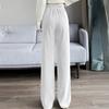 Women's High-Waisted Drapey Corduroy Vintage Knit Wide-Leg Pants