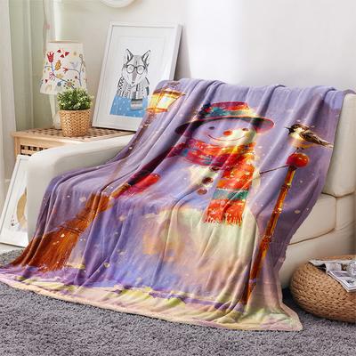 Sneeuwman Print Flanellen Deken, Hoge Kwaliteit, Comfortabel voor Alle Seizoenen, Woondecoratie, Warmte en Comfort, Perfect voor Kerstcadeaus