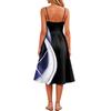 Women's Sleeveless Adjustable Strap Casual Midi Dress with Pockets and Geometric Print Comfortable Fit Summer Dress