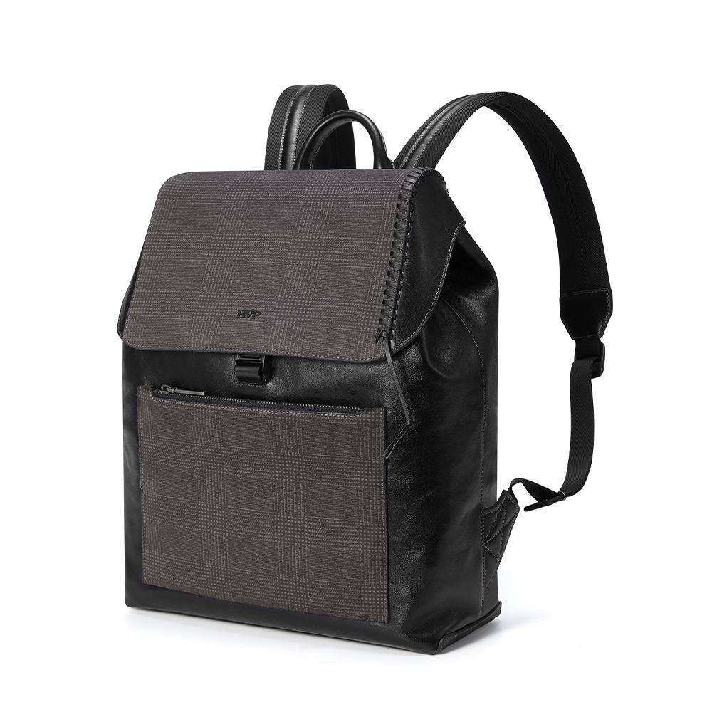 Bvp Bvp Glen Check Genuine Cowhide Men'S Backpack B6051