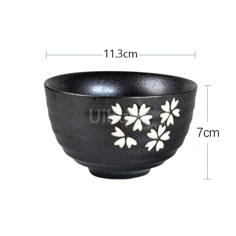 Japanese ceramic matcha tea set 300ml peony flower bowl Japanese Ceremony cherry blossom Tea cup salad noodle ramen bowl set