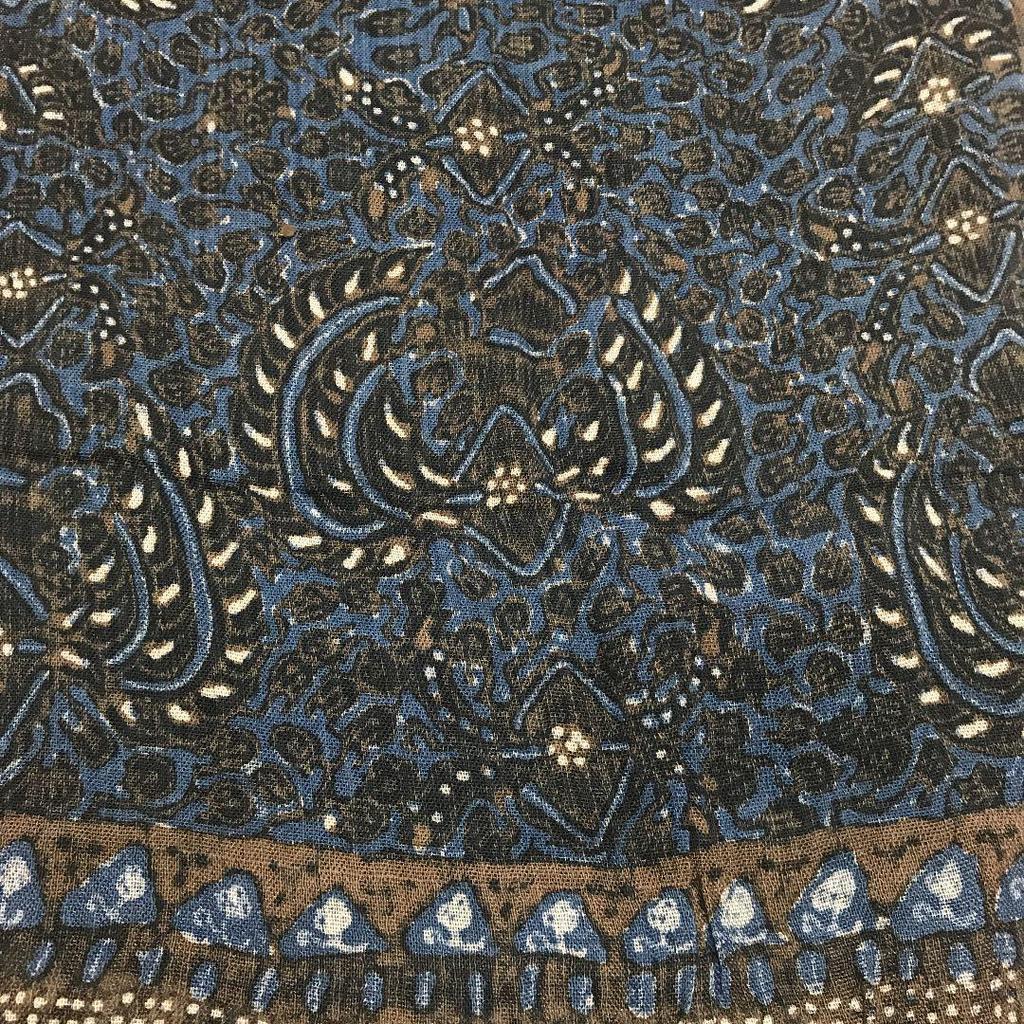 Used Stall, indigo-dyed, Sogayuzen mixed, hand-painted batik, wax-resist dyed stall