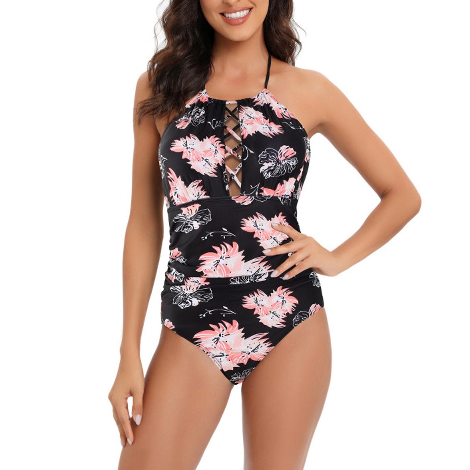 

Женский цельный купальник с нагрудником без стального бюстгальтера, однотонный купальник L розовый