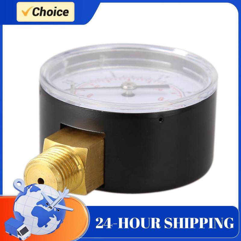 50mm 0-15 PSI Low Pressure Gauge 1/4 BSPT Bottom Mount Air Pressure Gauge Fuel Pressure Gauge for Water Oil Air Pressure Test