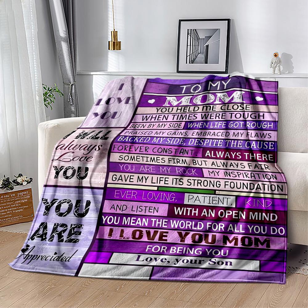 1pc Mom's Love Blanket Soft Cozy Lightweight for Travel Camping Picnics Sofa Office Bed Living Room Perfect Gift for Friends and Family