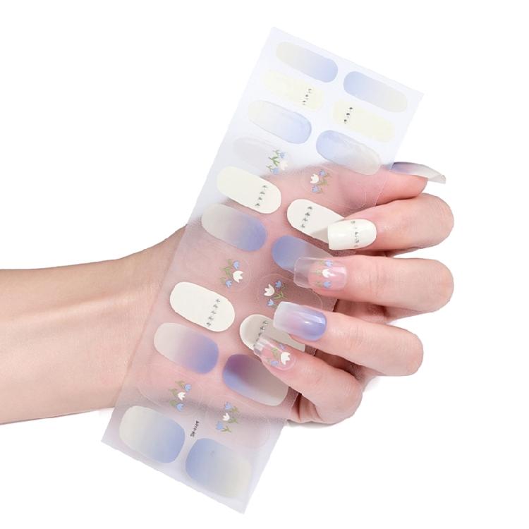 22Pcs Self-Adhesive Warm Color Nail Polish Sticker Full Nail Wraps for Nail Art