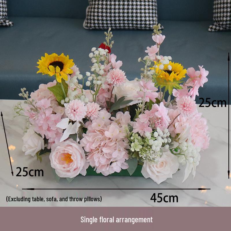 Pastorales Seidenblumenarrangement für Wohnzimmer oder Esstisch-Dekoration