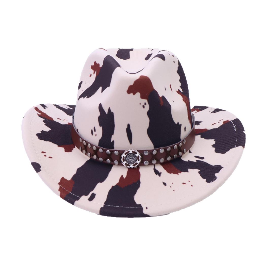Ethnic Style Cow Top Hat Men And Women American Western Style Dick Denim Hat Personalized Trend Decorative Jazz Hat