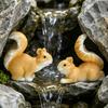 Mini Squirrel Figurine Tiny Resin Squirrel Fairy Garden Accessories Cute Miniature Animal Statue for Moss Landscape DIY Terrarium Home Decor