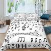 Set Biancheria da Letto con Note Musicali per Bambini Adulti Copripiumino King Queen Size Set Letto Stampato Tessili per la Casa Biancheria da Letto Set Copripiumino 2/3 Pezzi