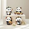 4 Pcs/set Cute Fun Cartoon Music Panda Enamel Pins Women Girls Backpack Bag Hat Brooch