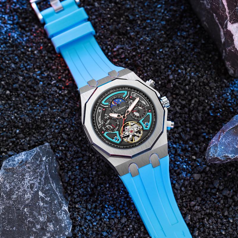 Men Mechanical Wristwatch Automatic Man Luxury Moon Phase Watches Male Casual Waterproof Business Luminous Clock