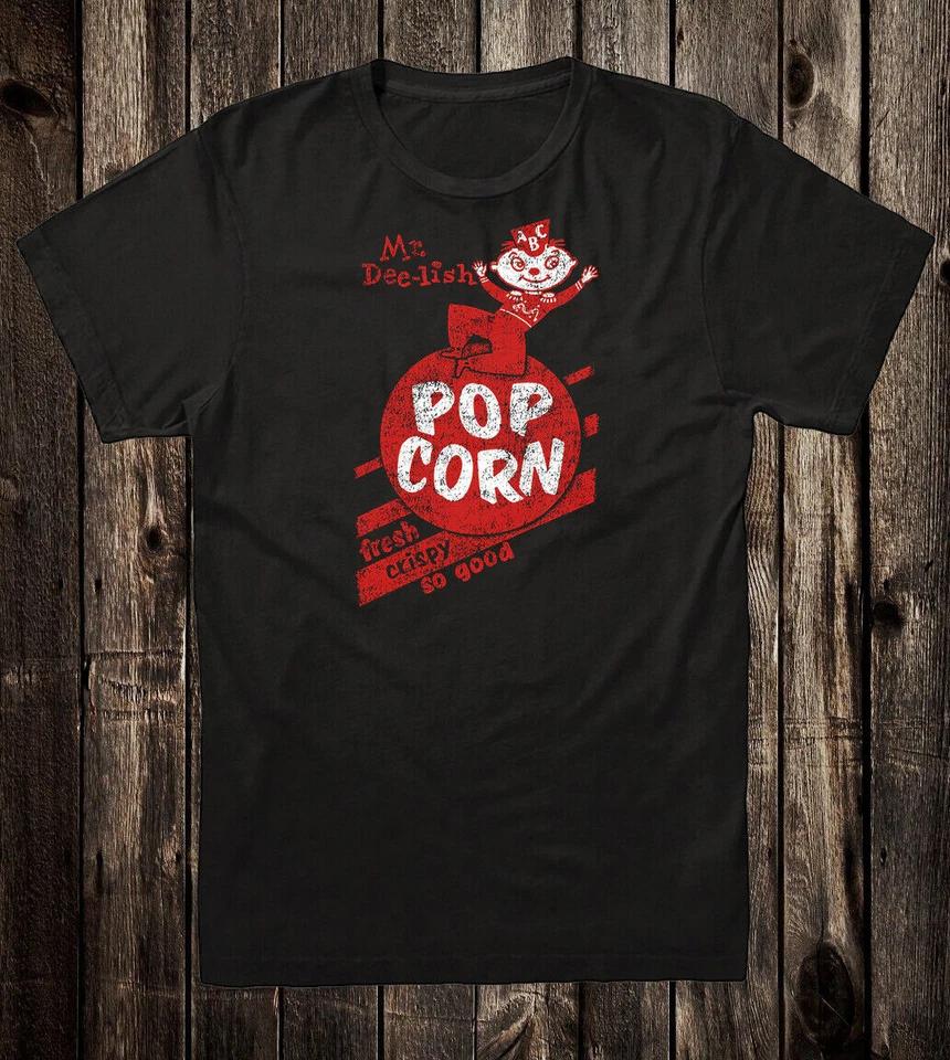 

Retro Ad Art Tee T Shirt Vtg 100% Cotton Mr. Dee-Lish Popcorn M