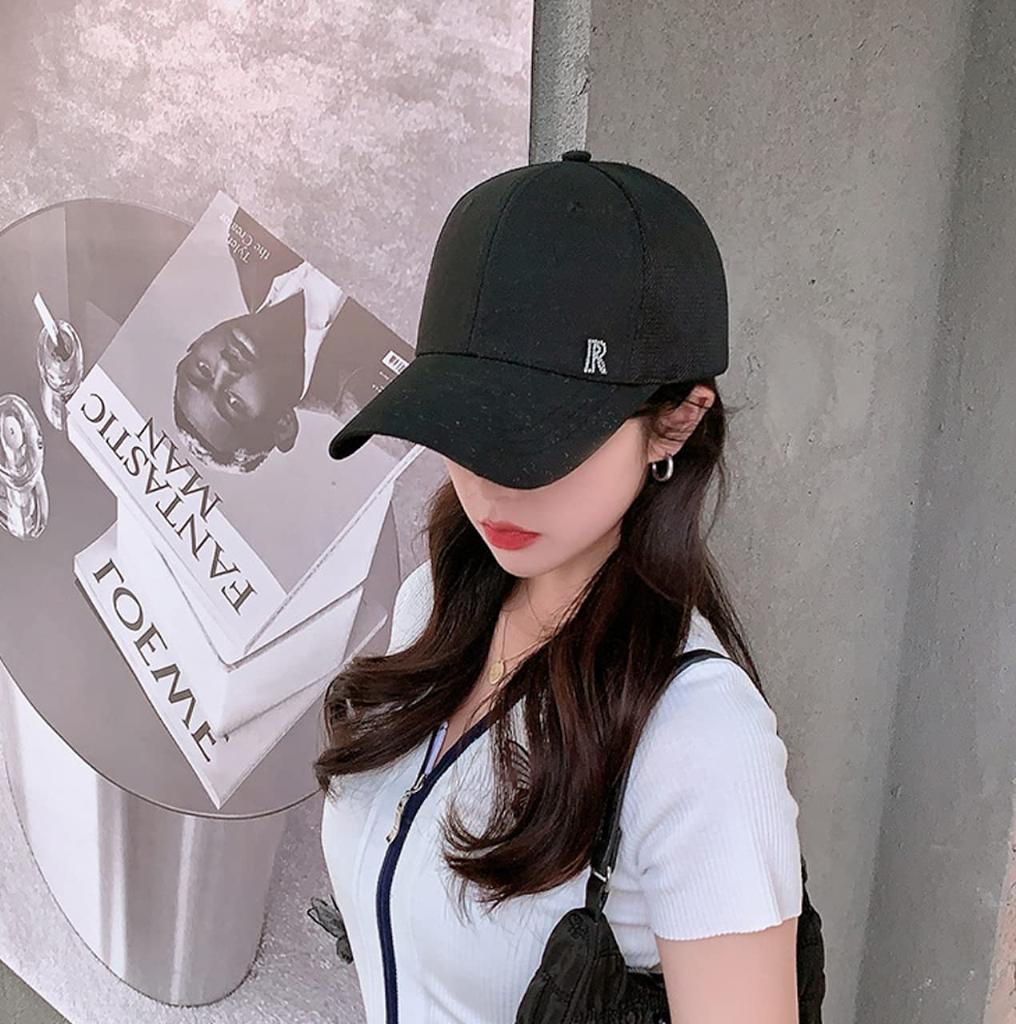 Morris coo Mesh Cap with Sparkly Casual Baseball Perfect for Outdoor and Long or Short Wide Available in Solid Colors with Korean Gift Women's Logo,