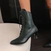 Fashion Elegant Ankle Boots For Women Casual Lace Up Autumn Winter Short Boot Female Black Red White Blue Heel Party Shoe Lady Big Size