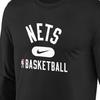 Nike Brooklyn Nets Training Long Sleeve T-Shirt Kids Tops Black 3Z2B7FEJX-NYN