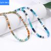 Dopamine Colored Natural Stone Abacus Bead Necklace Women's Fashionable and Versatile Collarbone Necklace