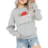 Kids' Fashion Loose-Fit Casual Long-Sleeve Christmas Print Oversized Crewneck Sweatshirt