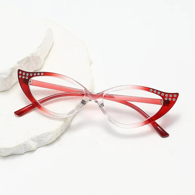 Vintage Katzenauge Lesebrille Damen Perle Anti-Blaulicht High-Definition Farbverlauf Brille Retro Metallscharnier Brillen +1.0+1.5